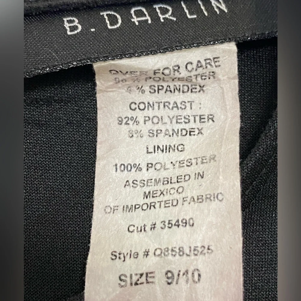 B. Darlin sleeveless Black and white zipper dress size 9/10 Junior. - Picture 6 of 9